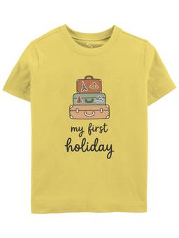 Zeezeezoo - Yellow My First Holiday Printed Kids T-Shirt