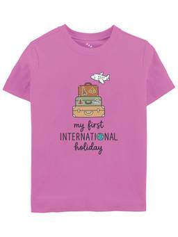 Zeezeezoo - Pink My First International Holiday Printed Kids T-Shirt (1-2 Years)