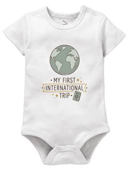 Zeezeezoo - My First International Trip Printed Baby Onesie