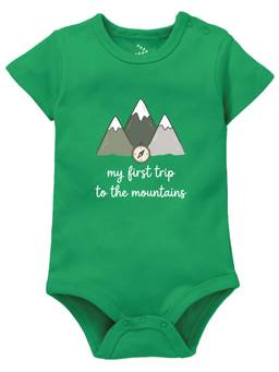 Zeezeezoo - My First Trip To The Mountains Printed Baby Onesie