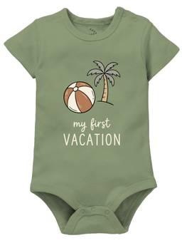 Zeezeezoo - My First Vacation Printed Baby Onesie