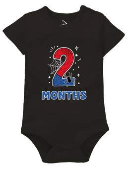 Zeezeezoo - Black 2 Monthly Birthday New Born Baby Onesie (0-3 Months)