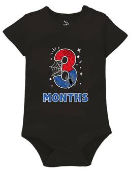 Zeezeezoo - Black 3 Monthly Birthday New Born Baby Onesie (0-3 Months)