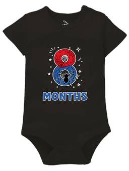 Zeezeezoo - Black 8 Monthly Birthday New Born Baby Onesie (6-12 Months)