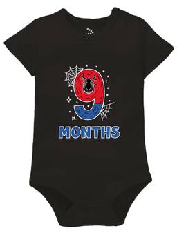 Zeezeezoo - Black 9 Monthly Birthday New Born Baby Onesie (6-12 Months)
