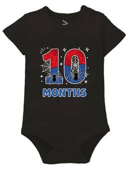 Zeezeezoo - Black 10 Monthly Birthday New Born Baby Onesie (6-12 Months)