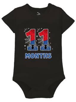 Zeezeezoo - Black 11 Monthly Birthday New Born Baby Onesie (6-12 Months)
