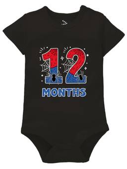 Zeezeezoo - Black 12 Monthly Birthday New Born Baby Onesie (6-12 Months)