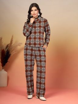 Juelle - Women Multi-Color Wool Checks Top with Pant