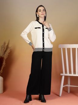 Juelle - Women Black Wool Solid Top with Pant