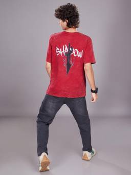 TeenTrums - Boys Red Cotton T-shirt
