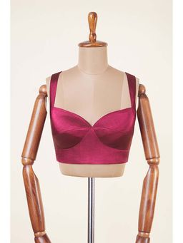 Dressfolk - Ruhika Magenta Stitched Blouse