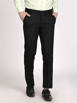 TAHVO - Men Black Solid Formal Trouser