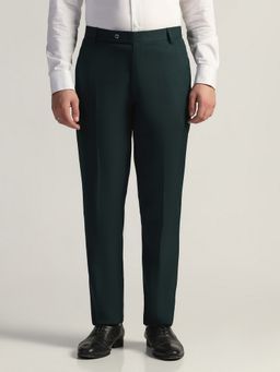 TAHVO - Men Green Solid Formal Trouser