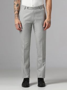 TAHVO - Men Grey Solid Formal Trouser