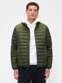 GAP - Olive Men Polyester High Neck Jacket