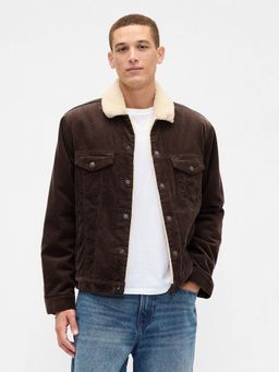 GAP - Brown Men Cotton Collar Neck Jacket