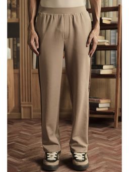 Muvazo - Wave Line Panel Brown Trouser