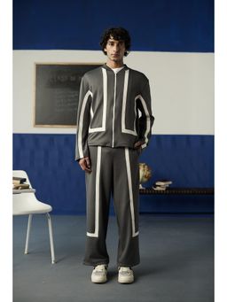 Muvazo - Frostline Panel Grey Men Colorblock Trouser