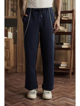 Muvazo - Heritage Sprint Navy Blue Men Solid Trouser