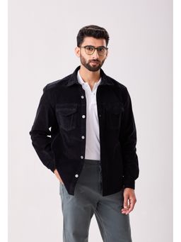 MH&Y - Black Men Corduroy Collar Neck Shacket