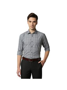 Park Avenue - Medium Grey Checkered Formal Shirt