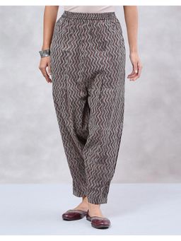 Fabindia - Maroon Cotton Printed Regular Fit Salwar