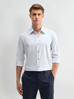 Arrow Newyork - Grey Manhattan Slim Fit Pin Striped Shirt