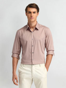 Arrow Newyork - Pink Manhattan Slim Fit Windowpane Checks Shirt