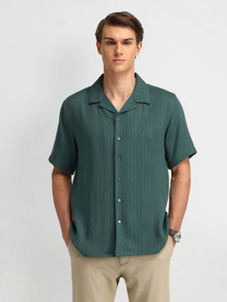 Arrow Newyork - Green Manhattan Slim Fit Vertical Striped Shirt