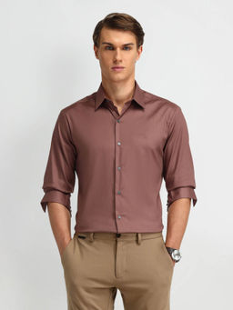 Arrow Newyork - Brown Manhattan Slim Fit Twill Shirt