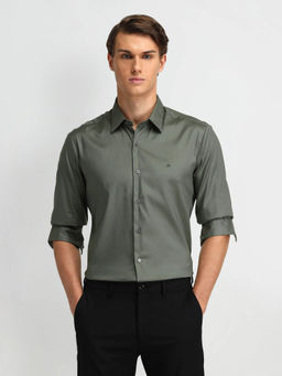 Arrow Newyork - Green Manhattan Slim Fit Solid Shirt