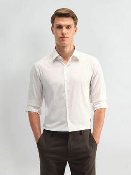 Arrow Newyork - Beige Brooklyn Fit Pin Striped Shirt
