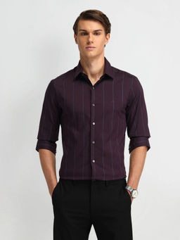 Arrow Newyork - Purple Brooklyn Ultra Slim Fit Vertical Striped Shirt