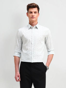 Arrow Newyork - Green Slim Fit Printed Pattern Shirt