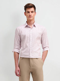 Arrow Newyork - Pink Slim Fit Printed Pattern Shirt