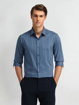 Arrow Newyork - Blue Regular Fit Vertical Striped Shirt