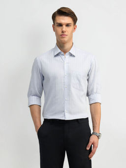 Arrow - Grey Vertical Stripe Cotton Shirt