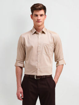 Arrow - Brown Manhattan Slim Fit Dobby Shirt