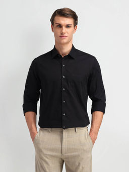 Arrow - Black Solid Cotton Shirt