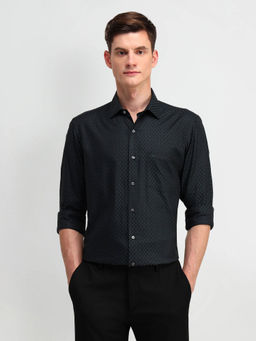 Arrow - Black Manhattan Slim Fit Cotton Shirt