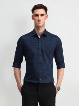 Arrow - Navy Blue Manhattan Slim Fit Cotton Shirt