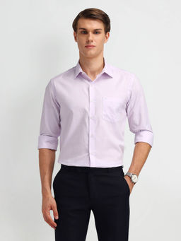 Arrow - Lavender Self Design Cotton Shirt