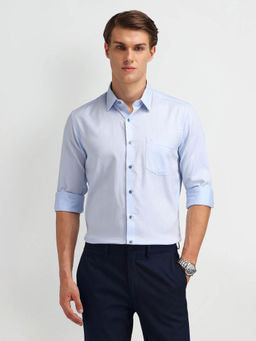 Arrow - Blue Manhattan Slim Fit Textured Shirt