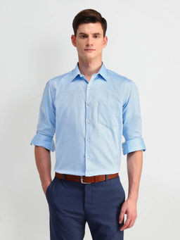 Arrow - Blue Manhattan Slim Fit Cotton Shirt
