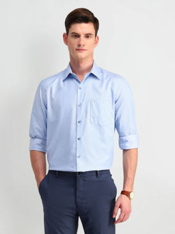 Arrow - Blue Manhattan Slim Fit Cotton Shirt