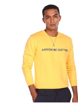 Arrow Sports Sweatshirts : Buy Arrow Sports Men Yellow Crew Neck Brand  Print Sweatshirt Online | Nykaa Fashion