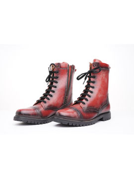 Buy Kavith Sainaani Red Mid Boots (UK 