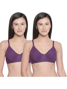 Bodycare - B, C & D Cup Perfect Coverage Bra In 100% Cotton-Pack Of 2 - Purple