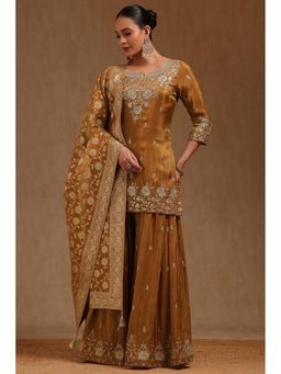 Soch - Womens Tissue Embroidered Kurta With Palazzo & Dupatta Stone Work
